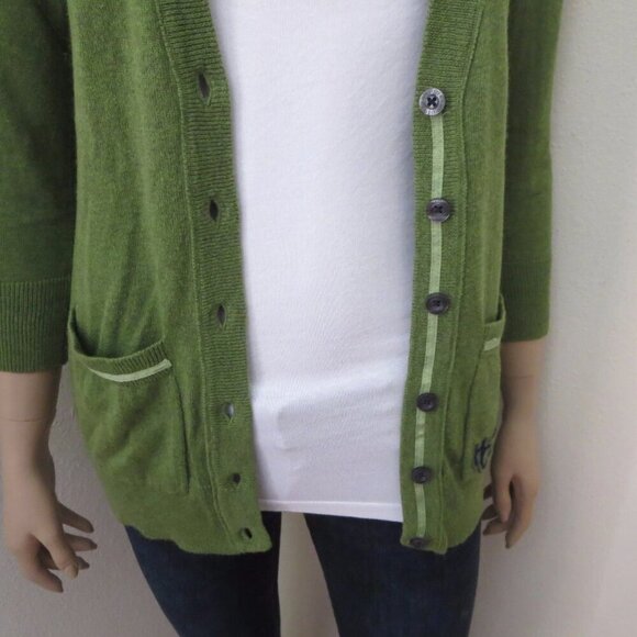 NWT Hollister Womens V-Neck Cardigan Size Small Sweater Top Shirt Green - Picture 6 of 7